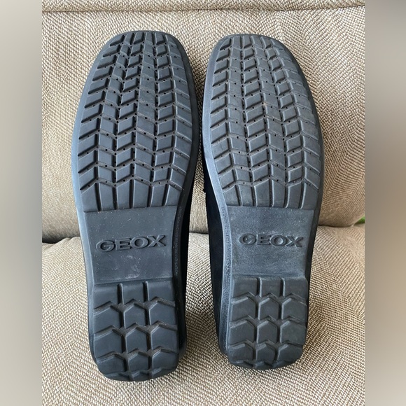 Geox Respira Men’s Driving Loafer. Black Suede W/Cream White Stitching, Size 44. - Picture 3 of 16